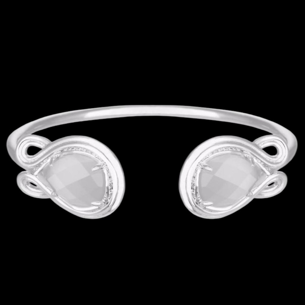 Kendra Scott Silver Andy Bracelet in Slate Grey Cats Eye